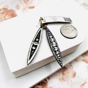 J.CREW 2013’s Vintage Silver Tone Crystal Pave Statement Earrings